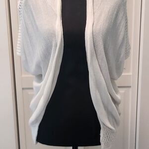 Express White Open-Front Draped Cardigan